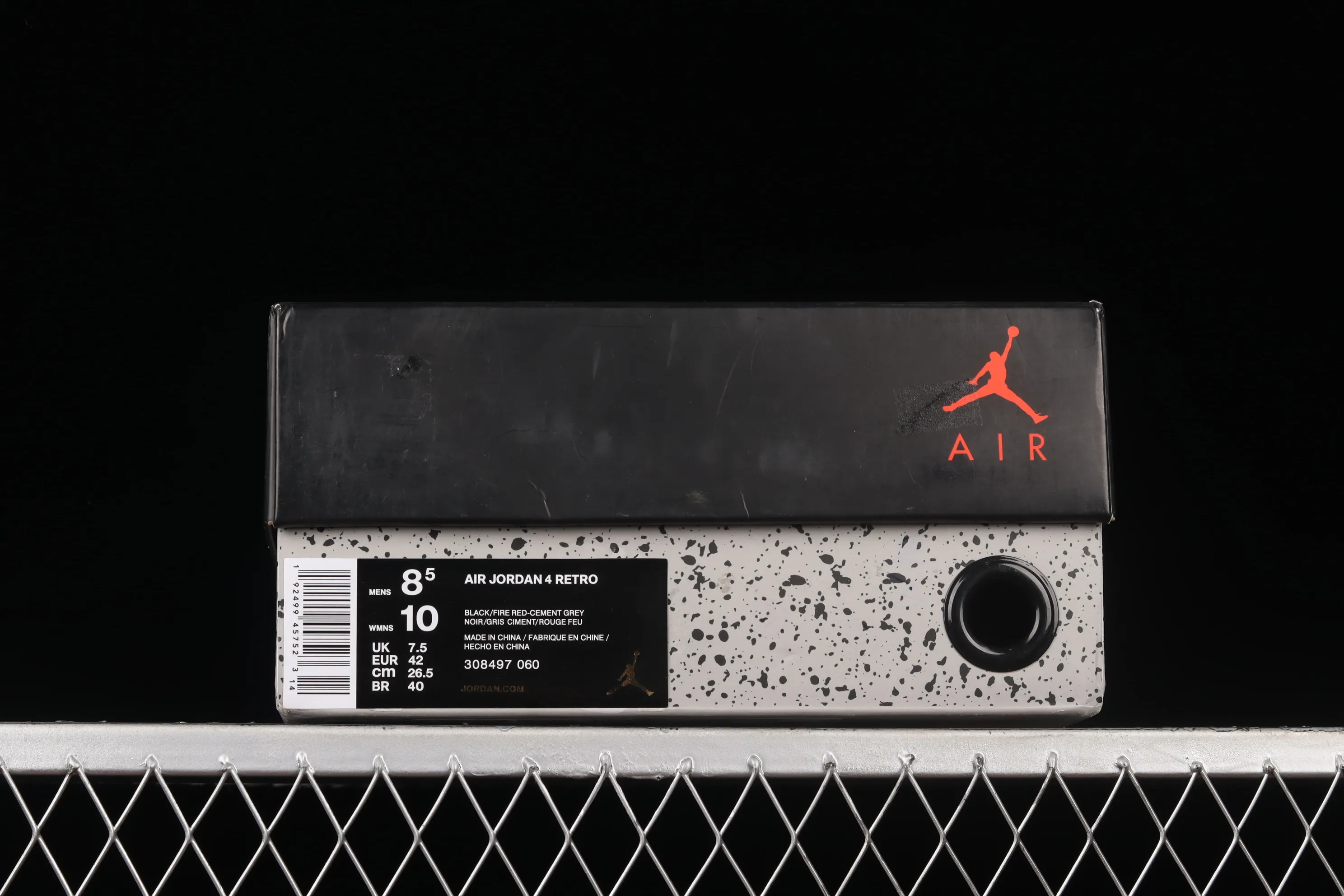 All categories Air Jordan Jordan series basketball shoes Air Jordan 4 foreign trade version Air Jordan 4 Retro "Bred" AJ4 Jordan 4 first year re-engraved new black and red first layer frosted 308497-060